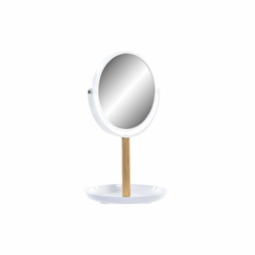 spogulis DKD Home Decor Dabisks Alumīnijs Balts Bambuss PS (17 x 17 x 31 cm)