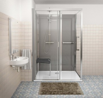 Roth Vinata® Comfort - Corner 677 × 1160 Anthracite/Clear 1416000299 Pilnībā aprīkota dušas kabīne