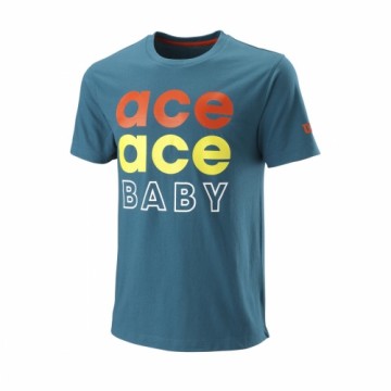 Wilson M ACE ACE BABY TECH TEE BLUE CORAL