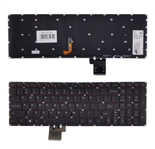 Keyboard LENOVO Erazer: Y50, Y50-70, Y70-70; Ideapad: U530, with backlight image 1