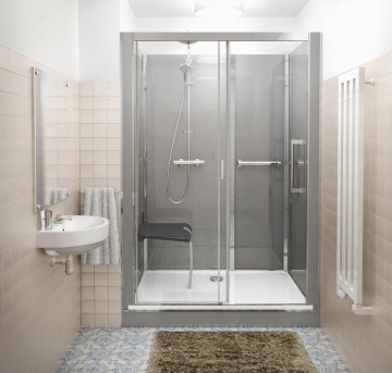 Roth Vinata® Comfort - NISCHE 777 × 1160 White/Flow 1416000790 Pilnībā aprīkota dušas kabīne