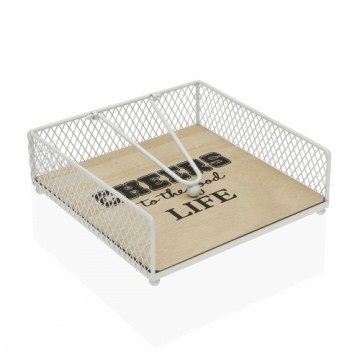 Salvešu Turētājs Versa Balts Metāls Koks MDF (18 x 6 x 18 cm)