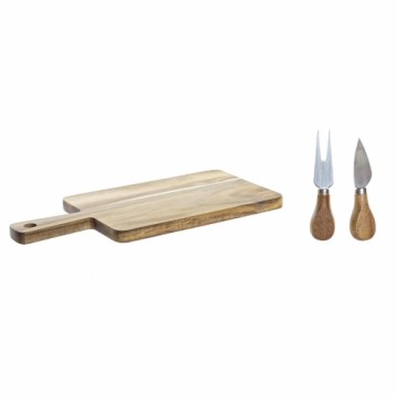 Разделочная доска DKD Home Decor 2 ножей Нержавеющая сталь древесина акации (34 x 16 x 3,2 cm) (3 pcs)