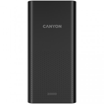 CANYON  PB-2001 Power bank 20000mAh Li-poly battery, Input 5V/2A , Output 5V/2.1A(Max), 144*69*28.5mm, 0.440Kg, Black