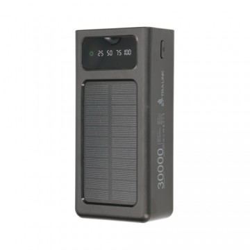 Extralink Solar EPB-093 jaudas banka 30000 mAh / 4 x USB melns
