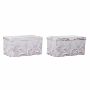 Универсальная коробка DKD Home Decor Складной Серый PU Тропический (71,5 x 35 x 36 cm) (2 штук)