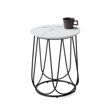 Halmar NUBIRA S coffee table frame - black, top - white marble