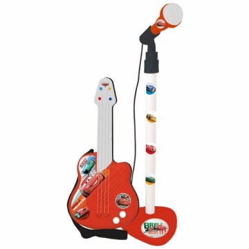Muzikālā rotaļlieta Cars Mikrofons Sarkans Spēļu Ģitāra Mazuļiem
