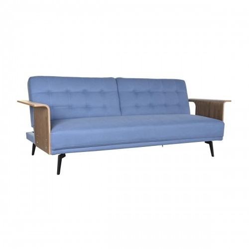Izvelkams dīvāns DKD Home Decor Melns Zils Metāls Brūns Poliesters Eikalipta koksne (203 x 87 x 81 cm) image 1