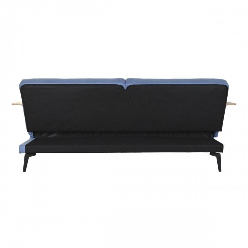 Izvelkams dīvāns DKD Home Decor Melns Zils Metāls Brūns Poliesters Eikalipta koksne (203 x 87 x 81 cm) image 4