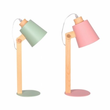 Настольная лампа DKD Home Decor Натуральный Розовый Металл Деревянный Зеленый (2 штук) (18 x 20 x 45 cm)