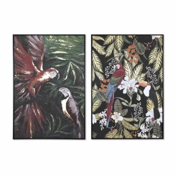 Картина DKD Home Decor Попугай Тропический (83 x 4,5 x 123 cm) (2 штук)