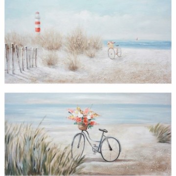 Картина DKD Home Decor Пляж Средиземноморье (140 x 3,5 x 70 cm) (2 штук)