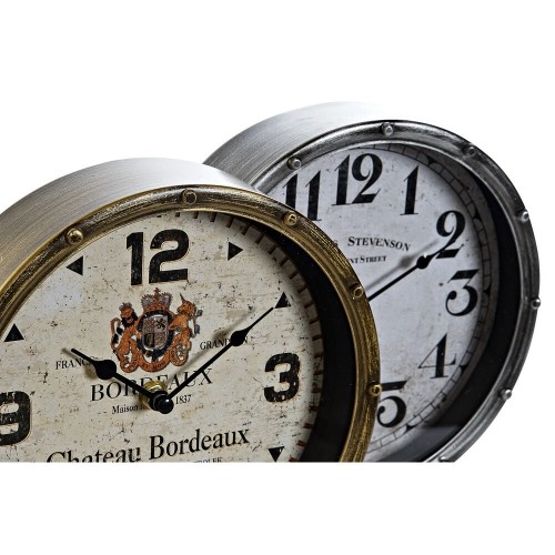Настольные часы DKD Home Decor Stikls Sudrabains Bronza Metāls (20,5 x 13,5 x 28 cm) (2 gb.) image 2