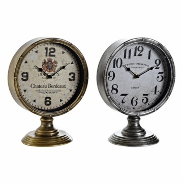 Настольные часы DKD Home Decor Стеклянный Серебристый Позолоченный Металл (20,5 x 13,5 x 28 cm) (2 штук)