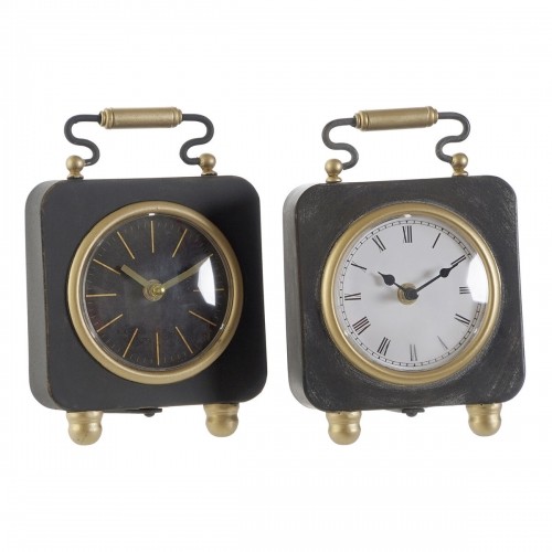 Настольные часы DKD Home Decor Sudrabains Melns Metāls PVC (14,5 x 5 x 21 cm) (2 gb.) image 1
