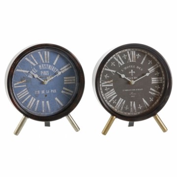 Настольные часы DKD Home Decor Стеклянный Чёрный Синий Металл (20,5 x 5 x 24 cm) (2 штук)