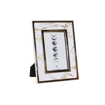 Foto rāmis DKD Home Decor Nerūsējošais tērauds Balts Marmors PU (22,5 x 1 x 17,5 cm)