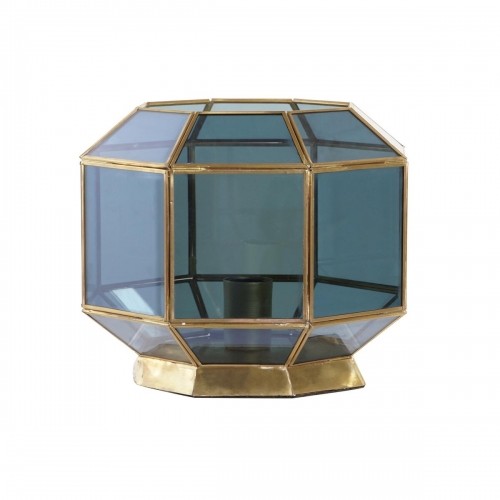 Galda lampa DKD Home Decor Stikls Zils Bronza 220 V Misiņš 50 W Moderns (29 x 29 x 25 cm) image 1
