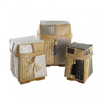 Набор корзин DKD Home Decor Натуральный Бамбук (3 Предметы) (32 x 32 x 40 cm)