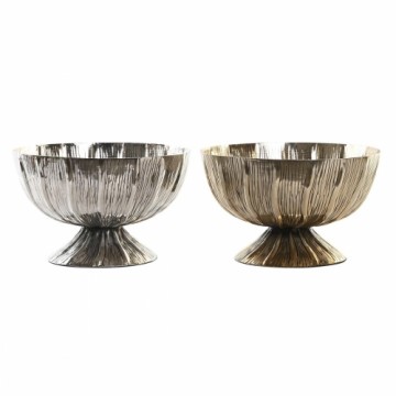 Galda rotājums DKD Home Decor Sudrabains Bronza Alumīnijs Moderns (31 x 31 x 20 cm) (2 gb.)