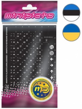 Kolm LÕvi (minipicto) Minipicto keyboard stickers EST/UKR, black/matte (KB-UNI-ESTUKR02TW-BL)