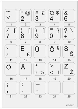 Kolm LÕvi (minipicto) Minipicto наклейки на клавиатуру KB-EU-01GRY, серый/черный