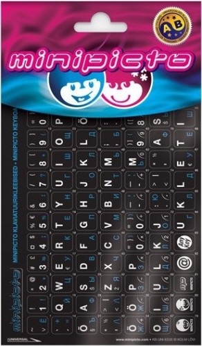 Kolm LÕvi (minipicto) Minipicto klaviatūras uzlīmes EST/RUS KB-UNI-EE02-BLK-BLUE, black/white/blue image 1