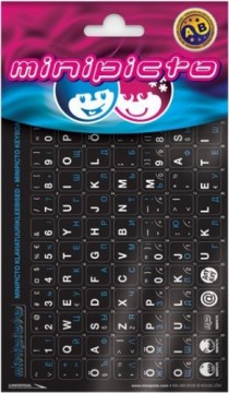 Kolm LÕvi (minipicto) Minipicto klaviatūras uzlīmes EST/RUS KB-UNI-EE02-BLK-BLUE, black/white/blue
