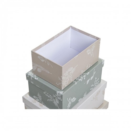 Saliekamo Organizējošo Kastu Komplekts DKD Home Decor Bēšs Brūns Zaļš Kartons (43,5 x 33,5 x 15,5 cm) image 3