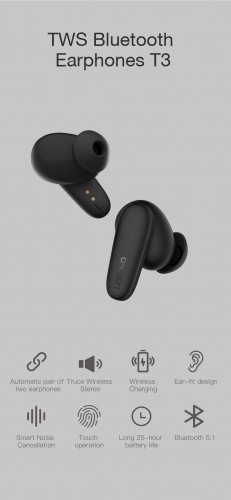 Orsen T3 Bluetooth Earphones black image 2
