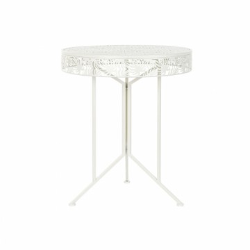 Mazs galdiņš DKD Home Decor Metāls Balts (60 x 60 x 70 cm)