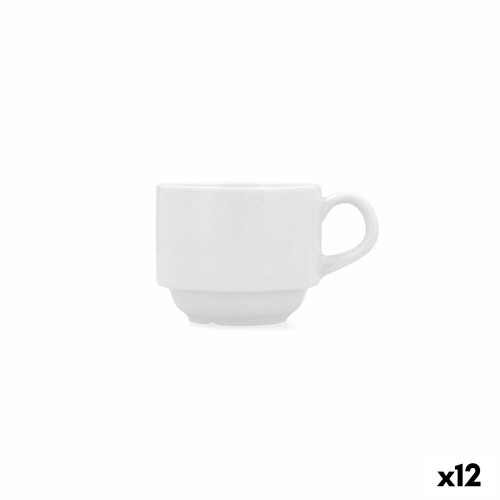 Чашка Bidasoa Glacial Keramika Balts (10 cl) (Pack 12x) image 2