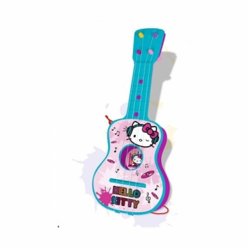 Spēļu Ģitāra Mazuļiem Hello Kitty Zils Rozā 4 Kabeļi