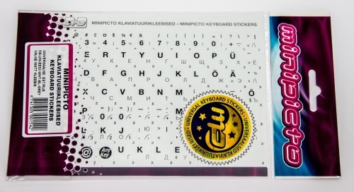 Kolm LÕvi (minipicto) Minipicto keyboard stickers EST/RUS, black/white/grey (KB-UNi-EE02-WHTGRORA) image 1