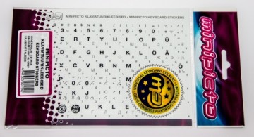 Kolm LÕvi (minipicto) Minipicto keyboard stickers EST/RUS, black/white/grey (KB-UNi-EE02-WHTGRORA)