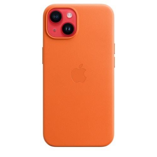 Apple Case iPhone 14 leather Orange image 5