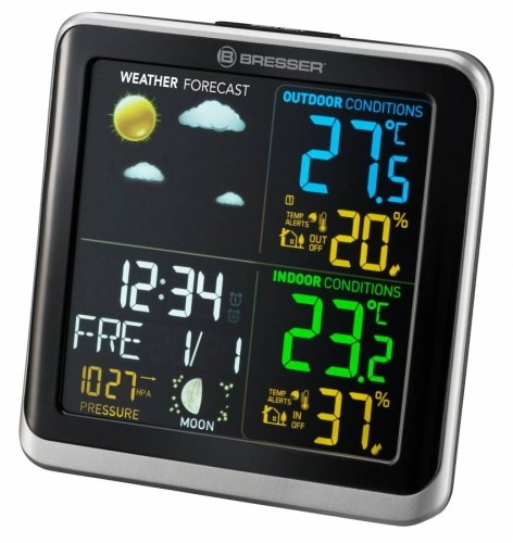 Laikapstākļu stacija Bresser ClimaTemp TB ar LCD krāsu displeju image 2