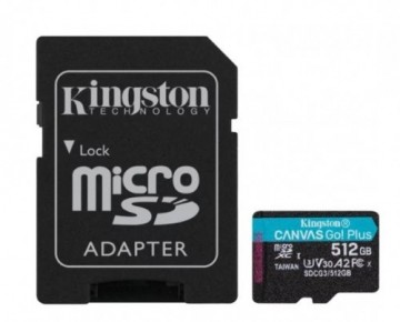 Kingston microSD 512GB Canvas Go Plus 170/90MB/s adapter