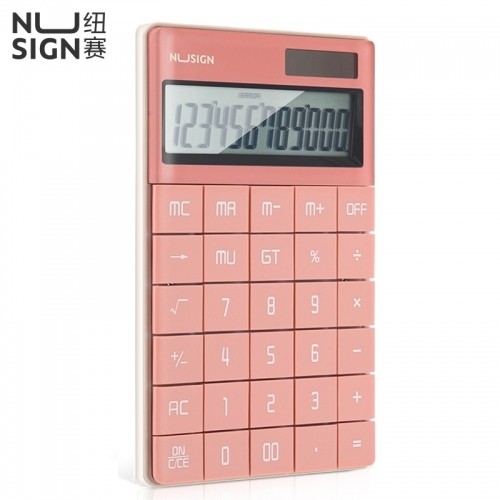 Galda kalkulators Deli NS041, rozā image 1