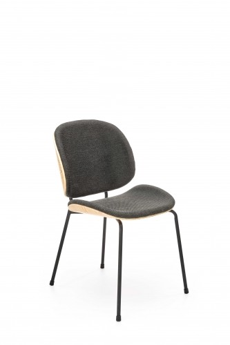 Halmar K467 chair natural oak / dark grey image 1