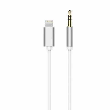 CP LI35 Lightning līdz 3,5 mm audio ligzdas AUX pagarinātāja kabelis ar mikrofona līniju balts