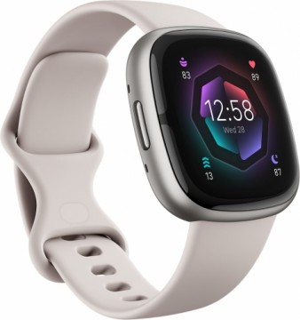 Fitbit Sense 2, lunar white/platinum