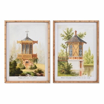 Картина DKD Home Decor Ель Стеклянный Восточный (50 x 70 x 2,8 cm) (2 штук)