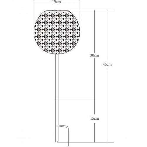 Solārā lampa Galix 15 x 45 cm Metāls Retro Dekors (10 lm) image 2