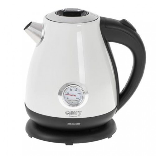 Camry Kettle with a thermometer CR 1344 Electric, 2200 W, 1.7 L, Stainless steel, 360° rotational base, White image 1