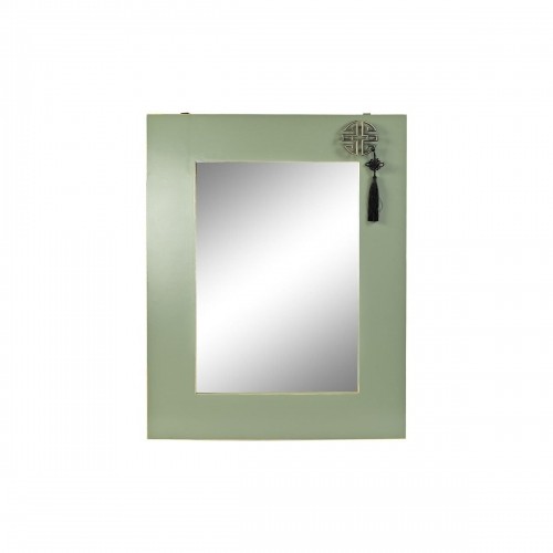 Настенное зеркало DKD Home Decor Ель Натуральный Красный Металл Зеленый Восточный Деревянный MDF (70 x 2 x 90 cm) image 1
