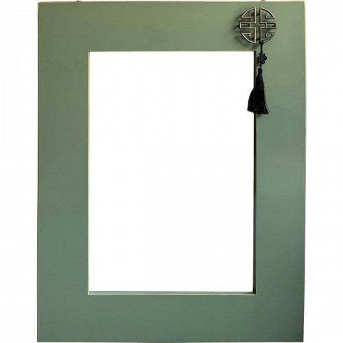 Настенное зеркало DKD Home Decor Ель Натуральный Красный Металл Зеленый Восточный Деревянный MDF (70 x 2 x 90 cm) image 2