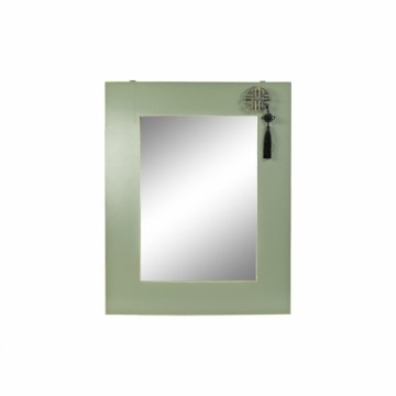 Настенное зеркало DKD Home Decor Ель Натуральный Красный Металл Зеленый Восточный Деревянный MDF (70 x 2 x 90 cm)