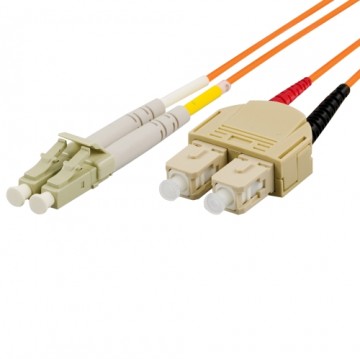 Optinis kabelis DELTACO OM2, LC - SC, duplex, UPC, 50/125, 7m, oranžinis / LCSC-57